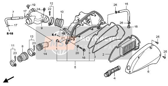 17260KTG640, Funnel, Air, Honda, 1